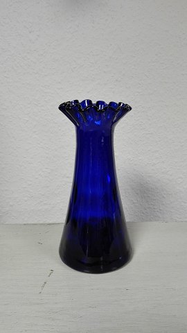 Blue Hyacinth glass with wavy top edge probably 
Norway.