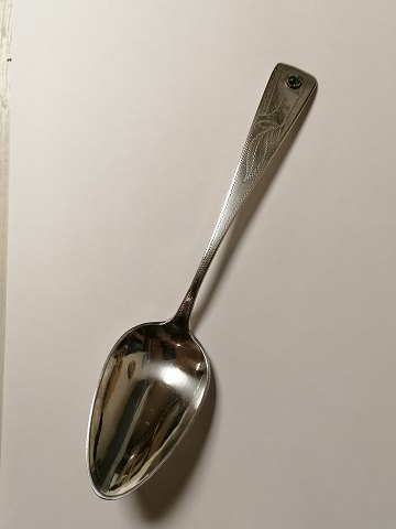 Silver spoon with a green flus Master Peter 
Johannsen Petersen Aabenraa