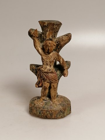 Baroque figure of carved wood 18th century.