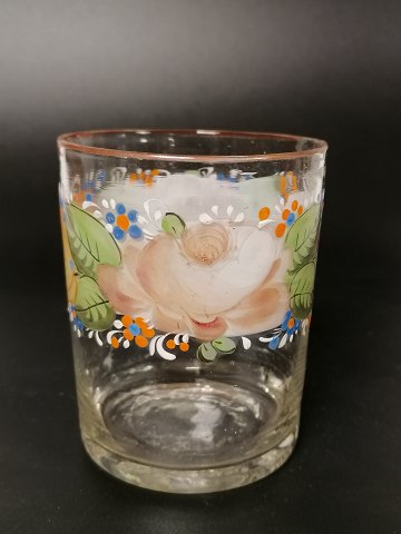 Enamel decorated water glass
