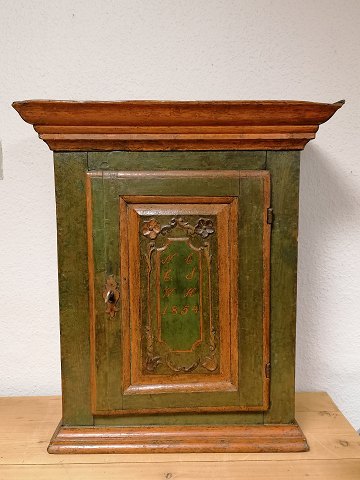 Danish commoner hanging cabinet originally decorated and dated 1854