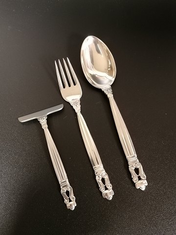 Georg Jensen King children's cutlery made of sterling silver 3. parts