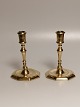 A pair of baroque brass candlesticks 18th century.